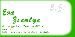 eva zsemlye business card